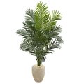 Nearly Naturals 5.5 ft. Paradise Artificial Palm Tree in Sand Colored Planter 5641